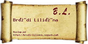 Bródi Liliána névjegykártya